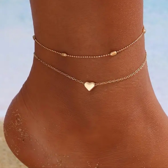 unbranded Jewelry - ⛱️Goldtone Double Strand Heart Anklet